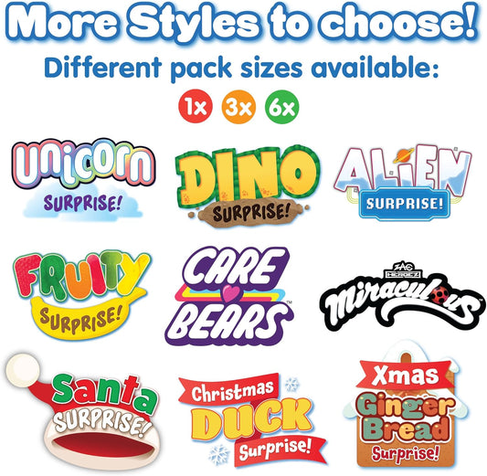 ZIMPLI - 6 X Large Santa Surprise Bath Bombs, 6 X Christmas Surprise Toys, Xmas Baff Bomb Gift Set for Children, Presents Aged 3 and Up