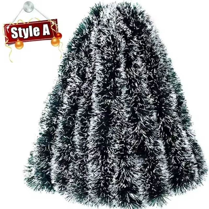 Wholesale Christmas Tinsel Ribbons Garland Green Cane Wreath Xmas Tree Hanging Pendent Ornaments Wedding Party Home Decoration