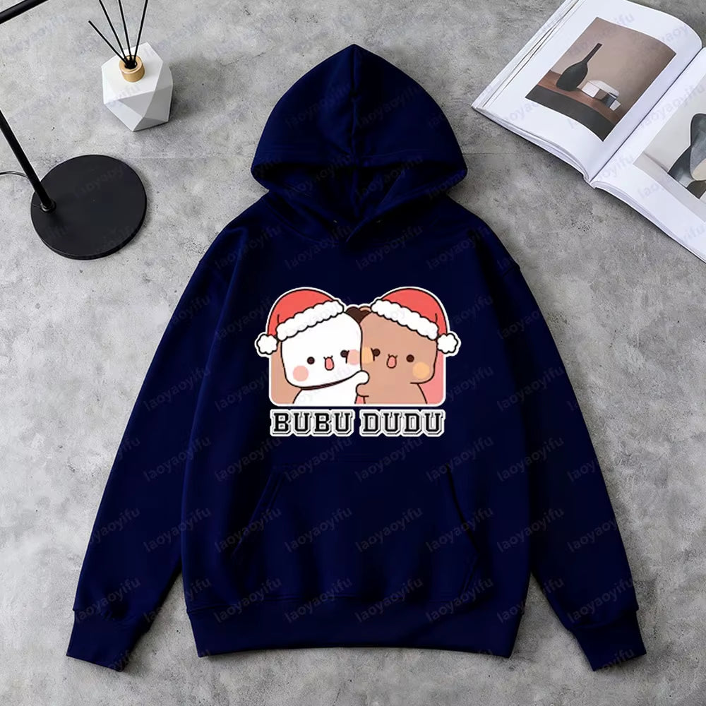 Bubu Dudu Christmas Sweatshirt Cute Couple Matching Clothing Kawaii Holiday Outfit Women Men Xmas Festival Costumes Casual Tops