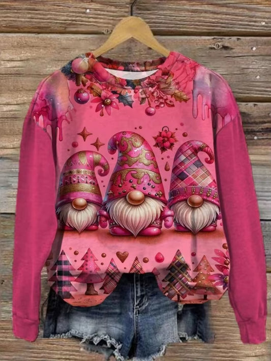 Women'S Vintage Christmas Day Sweatshirts Holiday Long Sleeve round Neck Chic Pullovers Autumn Harajuku Sports Thin Tunics