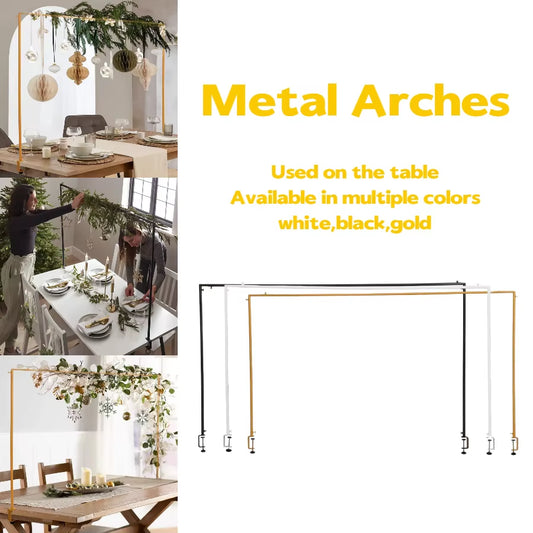 Adjustable 46-98In Table Arch Hanger with Clamp,Over the Table Rod Stand for Weddings, Birthdays, Parties, Home Decor