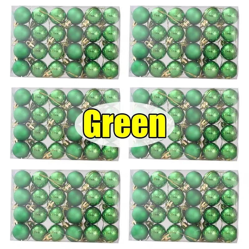 144/24Pcs Mini Electroplated Christmas Balls Set Xmas Tree Pendant Christmas Ball Hanging Ornament for New Year Party Home Decor