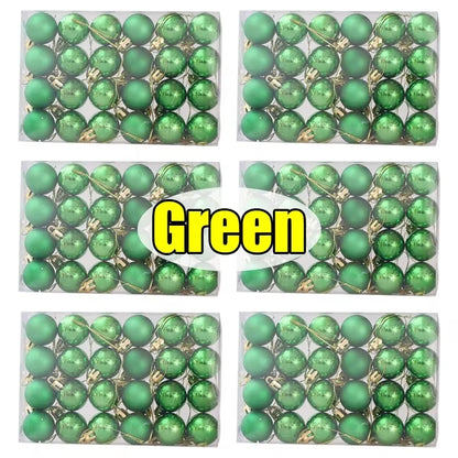 144/24Pcs Mini Electroplated Christmas Balls Set Xmas Tree Pendant Christmas Ball Hanging Ornament for New Year Party Home Decor