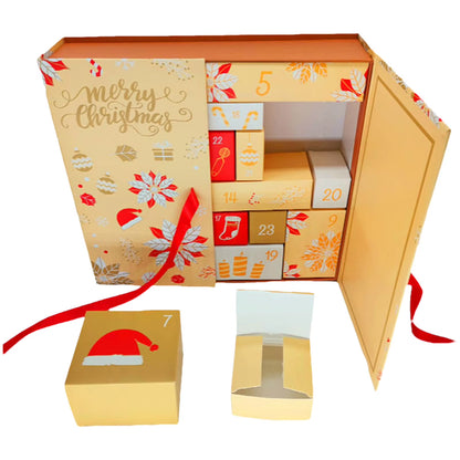 24Pcs/Set Christmas Advent Calendar Box Kraft Paper Candy Box 24 Days Countdown to Xmas Gift Boxes Navidad New Year Decorations