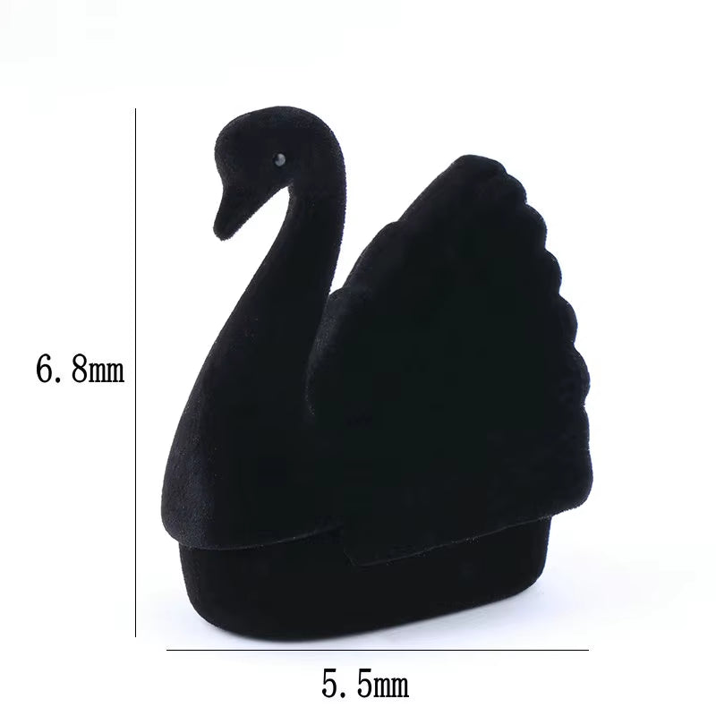 1Piece Lovely Swan Jewelry Box Velvet Wedding Ring Box Necklace Display Box Swan Gift Box Container Case for Jewelry Packaging