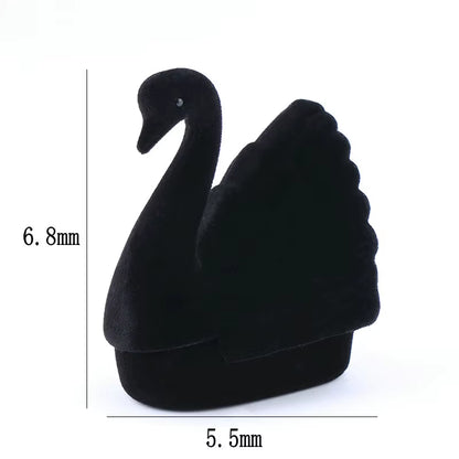 1Piece Lovely Swan Jewelry Box Velvet Wedding Ring Box Necklace Display Box Swan Gift Box Container Case for Jewelry Packaging