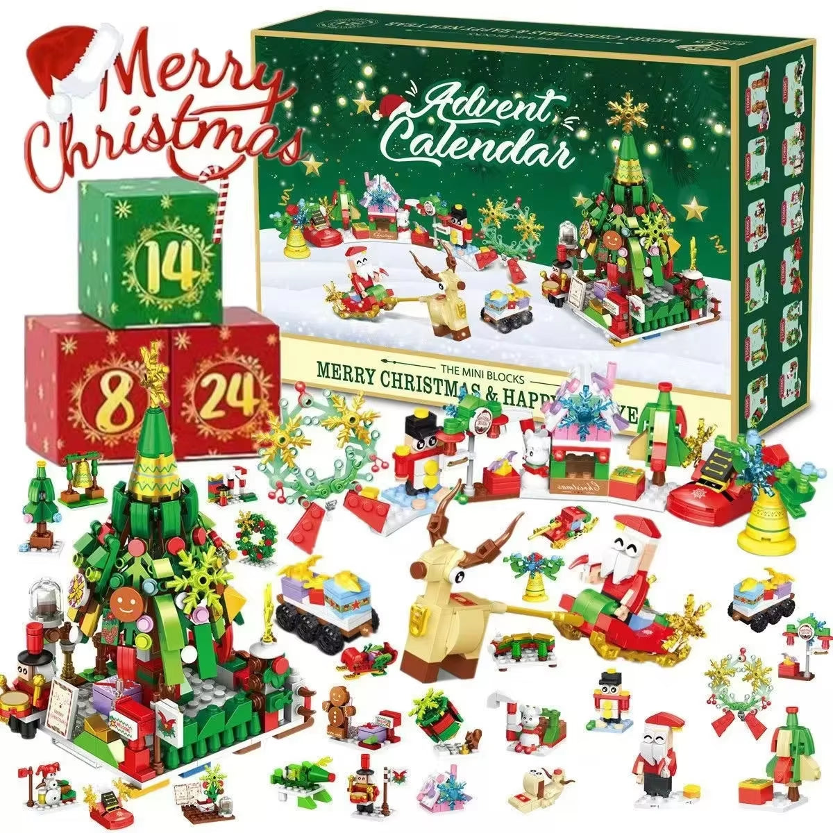 2026 Christmas Advent Calendar Gift Box Christmas Tree Train 24Days Countdown Christmas Calendar Box New Year Navidad Gift