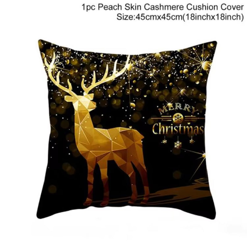Christmas Cushion Cover Merry Christmas Decorations for Home 2023 Christmas Ornament Navidad Xmas Santa Natal Noel New Year 2024