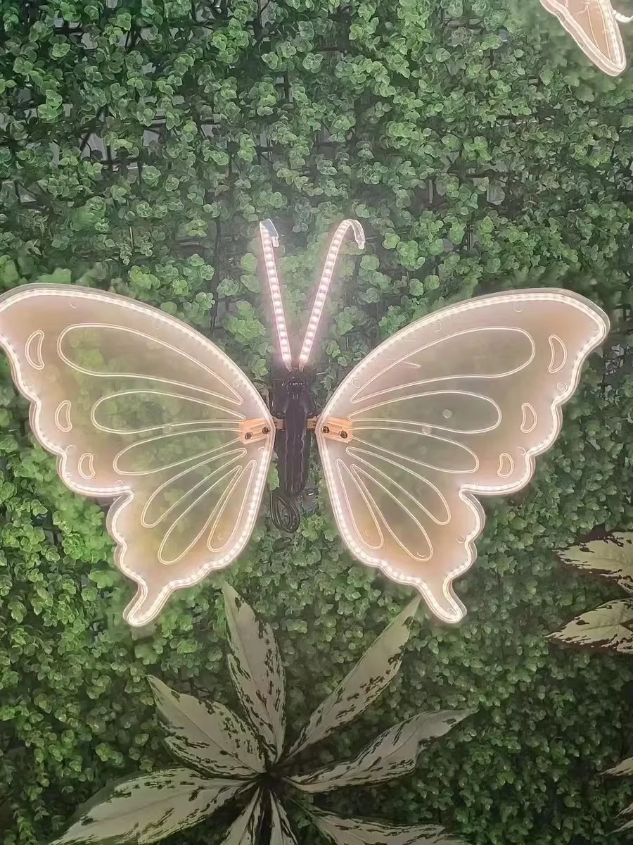 1Pcs LED Outdoor Simulation Dynamic Static Butterfly Lights Holiday Party Home Christmas Decorations