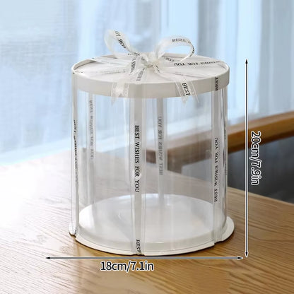 Transparent Birthday Cake Box Clear Gift Box Bakery Wrapping Boxes Cake Dessert Storage Boxes Wedding Party Present Case