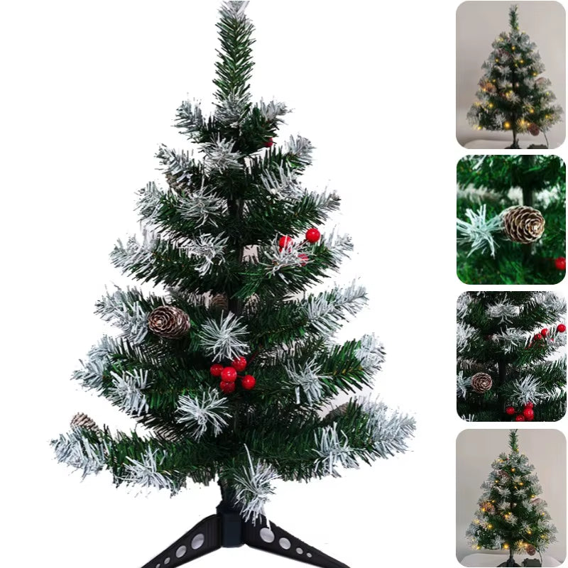 Mini Christmas Tree PVC with Led Light Bar Pinecone Table Top Christmas Tree 45Cm/60Cm Christmas Party Atmosphere Decoration