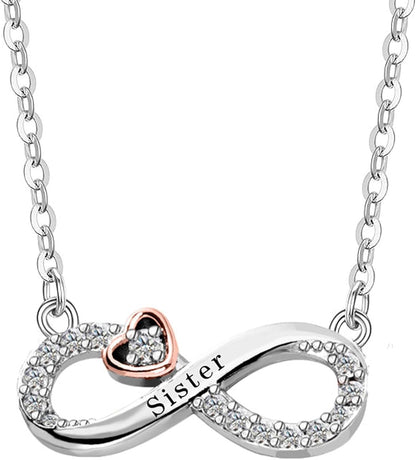 Jewellery Gifts for Mum/Daughter/Nana/Grandma/Granddaughter/Sister/Best Friend/Wife Infinity Love Heart Pendant Necklace for Women Girls