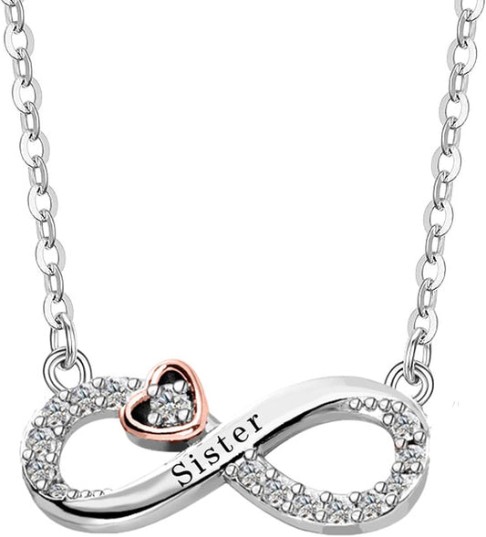 Jewellery Gifts for Mum/Daughter/Nana/Grandma/Granddaughter/Sister/Best Friend/Wife Infinity Love Heart Pendant Necklace for Women Girls