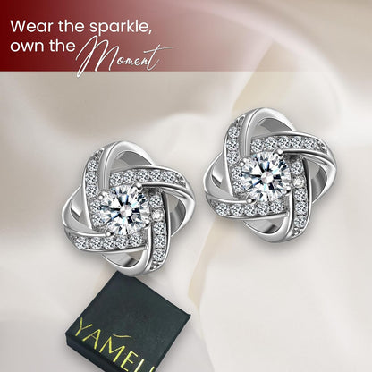 Sale Clearance Earrings Women’S 925 Sterling Silver Stud Cubic Zirconia Ear Studs One Pair Cubic Zirconia Earrings Gifts for Mother'S Day