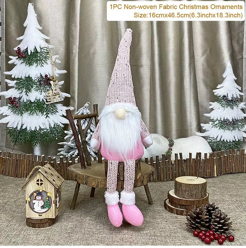 Christmas Dolls Tree Decor New Year Ornament Reindeer Snowman Santa Claus Standing Doll Navidad Decoration Merry Christmas 2023