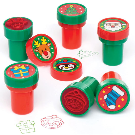 AT251 Christmas Self-Inking Stampers, Arts and Crafts for Kids (Pack of 10), Assorted, 15 X 8 X 4 Centimeters