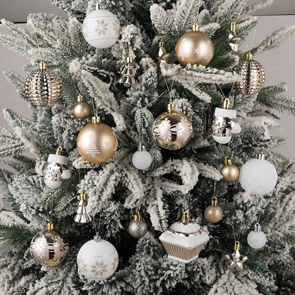 42PCS 6CM Christmas Ball Champagne Xmas Tree Hanging Pendant Ornaments 2025 Christmas Home Decoration 2026 New Year Party Gifts