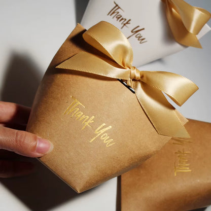 Chic Candy Gift Boxes | Black, White, Coffee | Gold 'Thank You' | Ribbon | for Christmas, Birthdays, Baby Showers, Weddings!