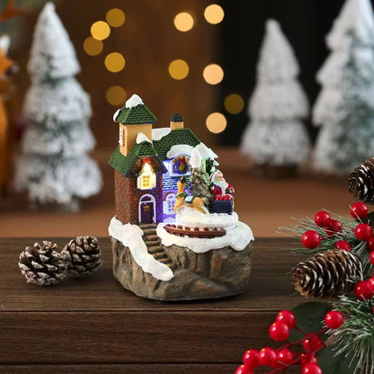 Christmas New Year Gift Rotating Glowing Octave Box Xmas Creative Kitchen Ornament Decoration Christmas Children Music Box Gift