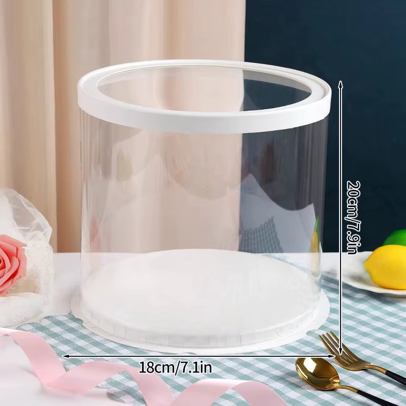 Transparent Birthday Cake Box Clear Gift Box Bakery Wrapping Boxes Cake Dessert Storage Boxes Wedding Party Present Case