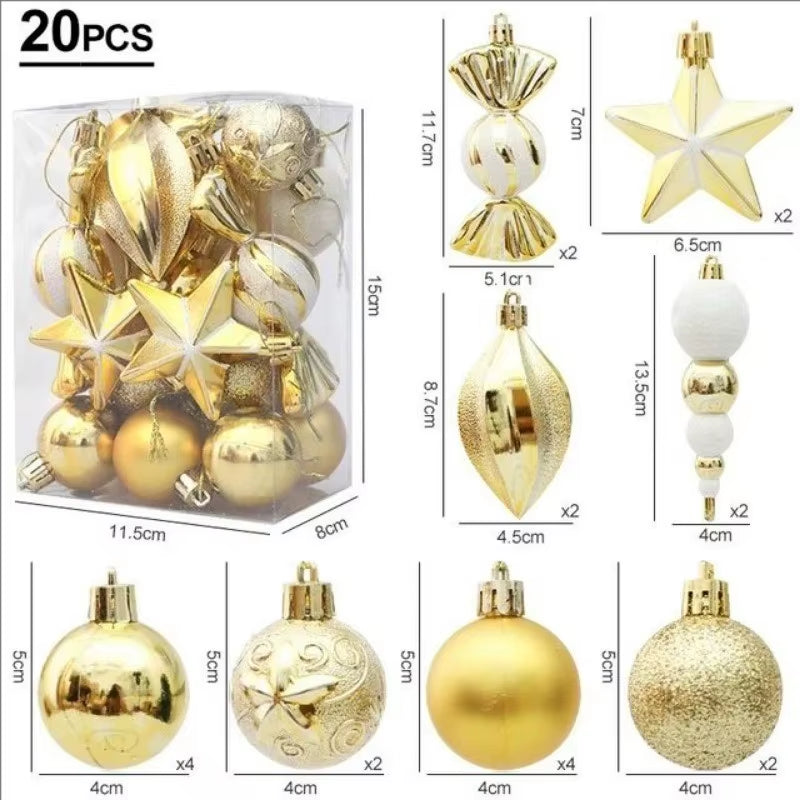 20/29Pcs Christmas Ball Decoration Hanging Christmas Tree Pendant Ornaments for Home Room Decor New Year 2026 Gifts Accessories
