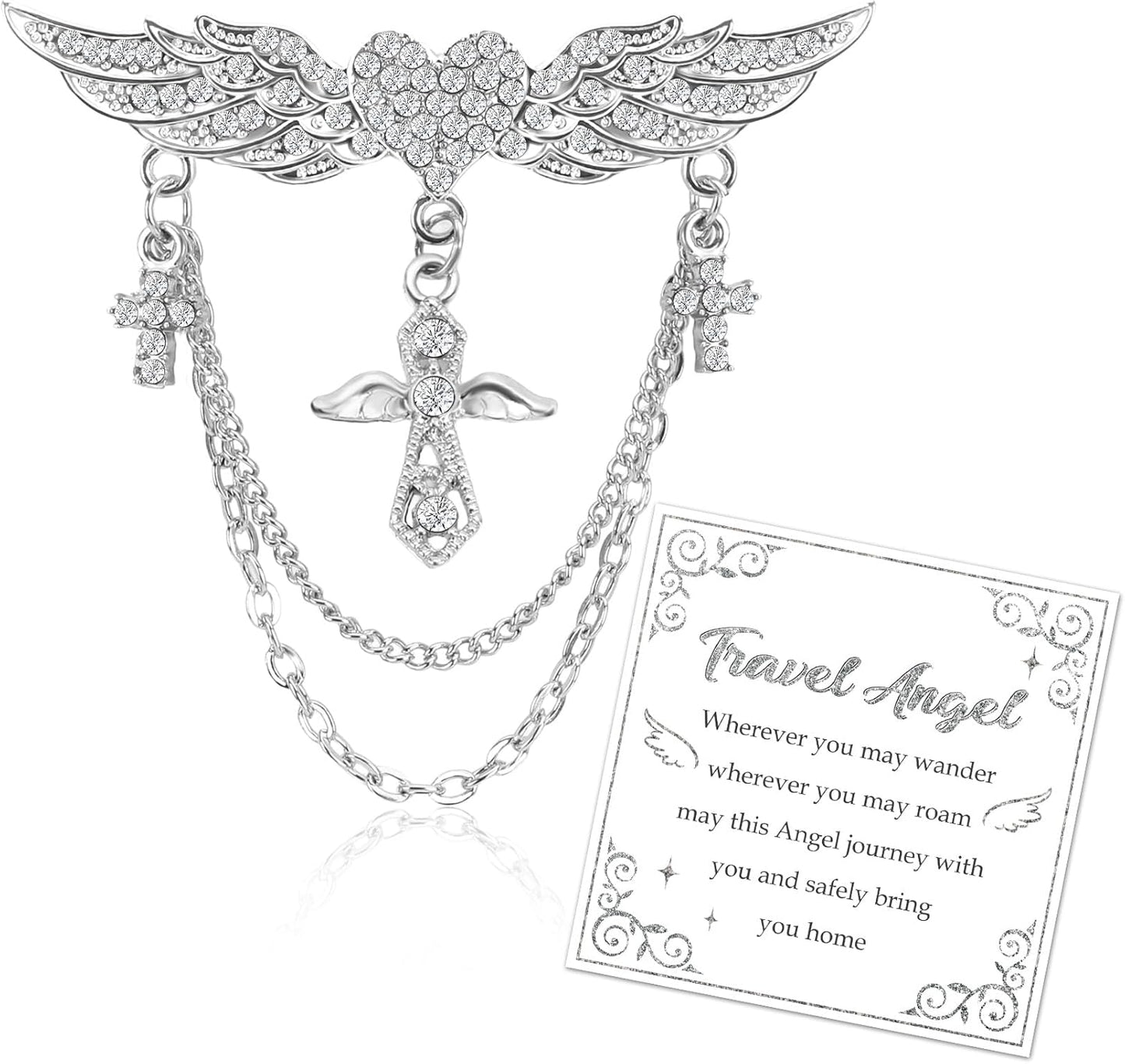 Brooch Guardian Angel Gifts for Women Christmas Gifts Ideas Birthday Gift for Nan Mum Friends Sister Christian Christening Gift for Girls Her Hijab Pins Guardian Angel Brooches for Women Uk