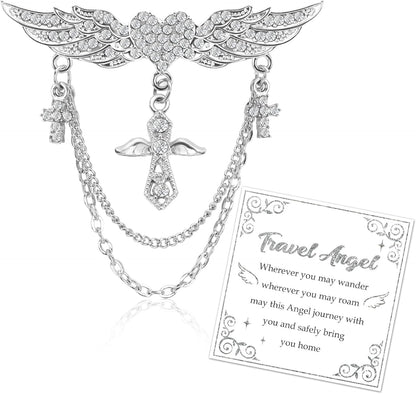 Brooch Guardian Angel Gifts for Women Christmas Gifts Ideas Birthday Gift for Nan Mum Friends Sister Christian Christening Gift for Girls Her Hijab Pins Guardian Angel Brooches for Women Uk