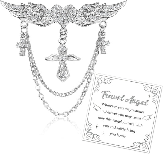 Brooch Guardian Angel Gifts for Women Christmas Gifts Ideas Birthday Gift for Nan Mum Friends Sister Christian Christening Gift for Girls Her Hijab Pins Guardian Angel Brooches for Women Uk