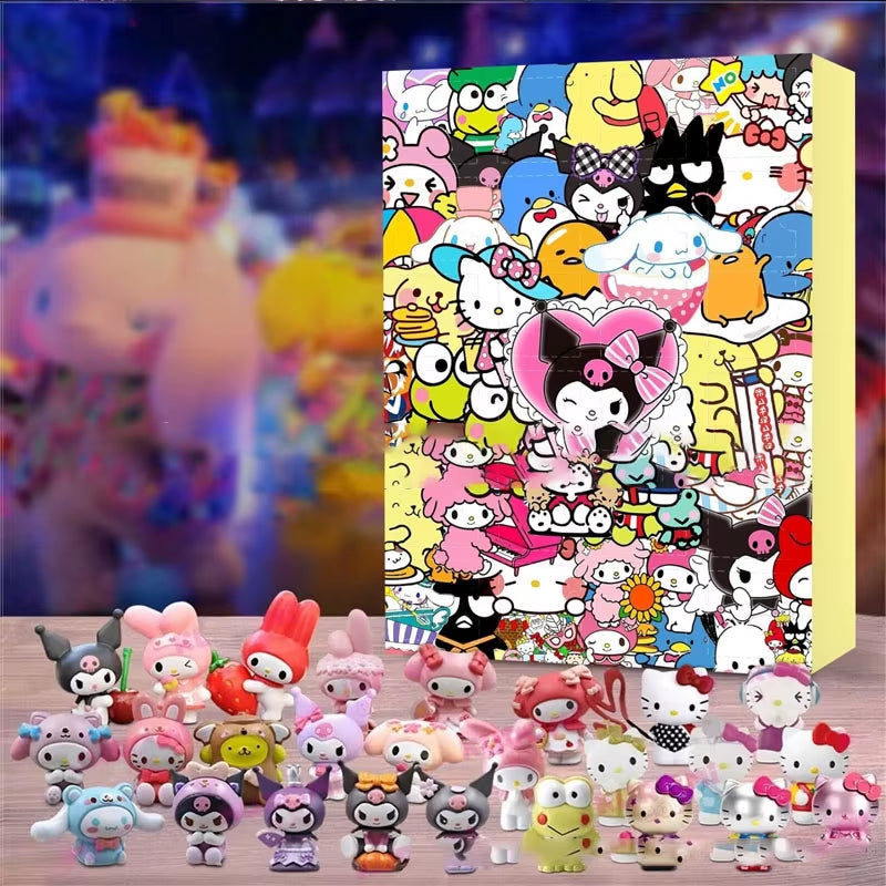 Christmas Advent Calendario Adviento Anime Christmas Blind Box 24-Day Countdown Surprise Box Cute Children'S Toys Gift Guess Bag