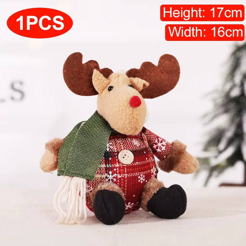 Christmas Dolls Tree Decor New Year Ornament Reindeer Snowman Santa Claus Standing Doll Navidad Decoration Merry Christmas 2023