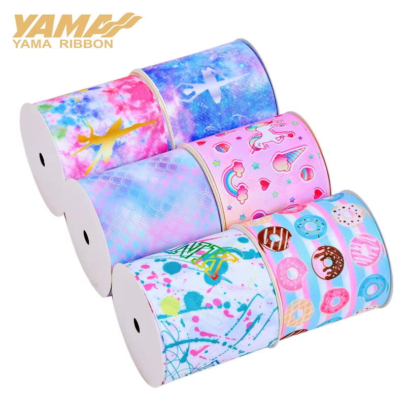 '-Custom Ribbon Printed Logo Fashion Fancy Ribbons for DIY Gifts, Wedding Baking Wrapping Ribbons, Letter Design