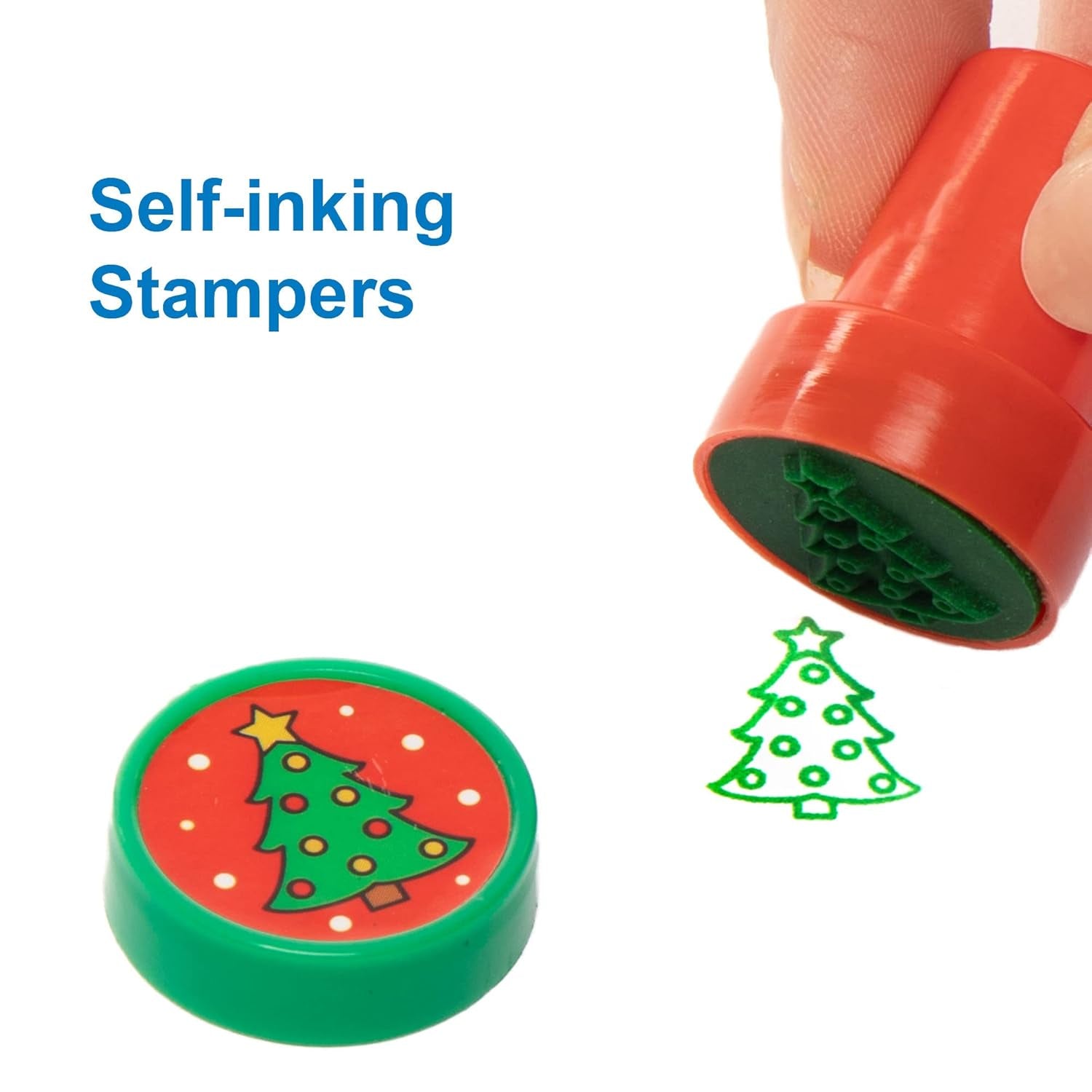 AT251 Christmas Self-Inking Stampers, Arts and Crafts for Kids (Pack of 10), Assorted, 15 X 8 X 4 Centimeters