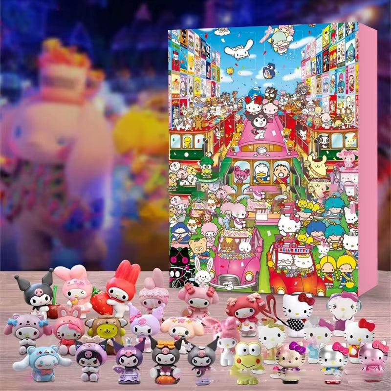 Christmas Advent Calendario Adviento Anime Christmas Blind Box 24-Day Countdown Surprise Box Cute Children'S Toys Gift Guess Bag