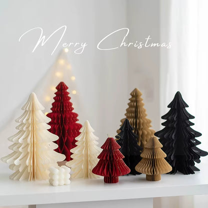 Christmas Tree Honeycomb Ball Decoration 3D Merry Christmas Ornament Paper Hanging Xmas Tree Model 2026 Party Favors Navidad