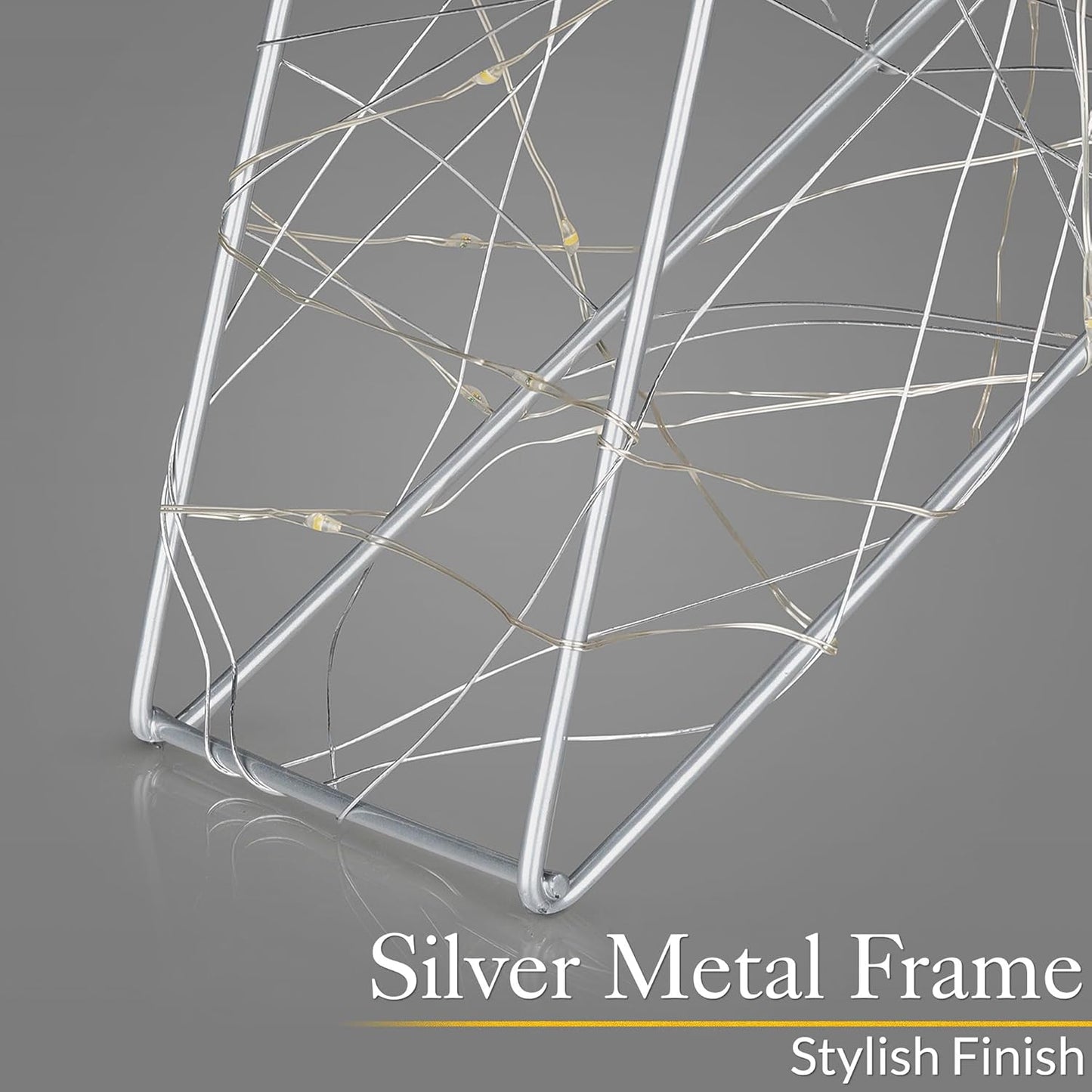 Christmas Star Decoration, 50Cm Warm White Micro LED Light, Indoor Mantelpiece Window Sill Table Ornament, Battery Operated with Timer