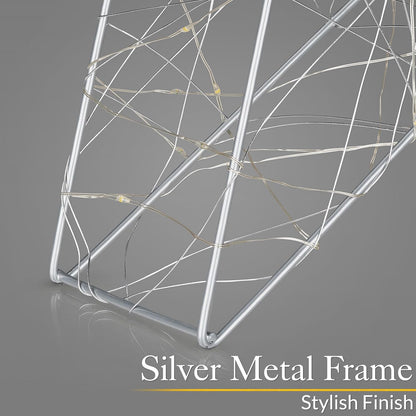 Christmas Star Decoration, 50Cm Warm White Micro LED Light, Indoor Mantelpiece Window Sill Table Ornament, Battery Operated with Timer