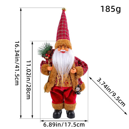 1~4PCS 2025 Christmas Decoration for Home Santa Claus Plush Doll 30Cm Navidad Party Decor Xmas Ornaments New Year Gift