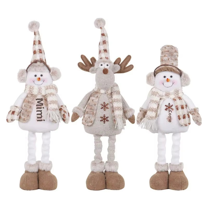 Wholesale Christmas Decorations Factory Doll Knit Deer Santa Claus Expandable Figurine Window Scene Arrangement Ornament