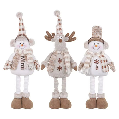 Wholesale Christmas Decorations Factory Doll Knit Deer Santa Claus Expandable Figurine Window Scene Arrangement Ornament