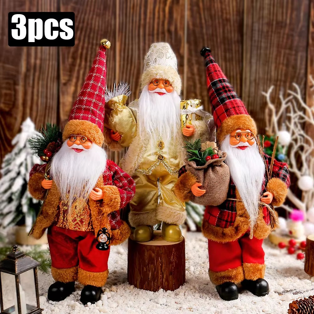 1~4PCS Santa Claus Figurine Doll Children Xmas Gift Christmas Tree Decorations 2024 Navidad Home Party Supplies Figure Ornaments