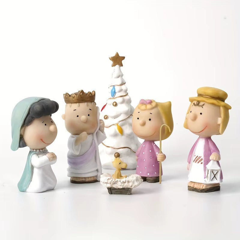 Crafts Resin Peanut Christmas Tree Cartoon Ornaments Custom for the Holidays the Christmas Figurines Pageant Peanuts Nativity Se