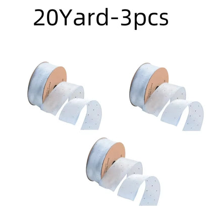 20Yards 4CM Silver Dots Organza Gauze Packaging Ribbon Tape Flower Gift Box Wrap Bow DIY Wedding Christmas Party Decoration