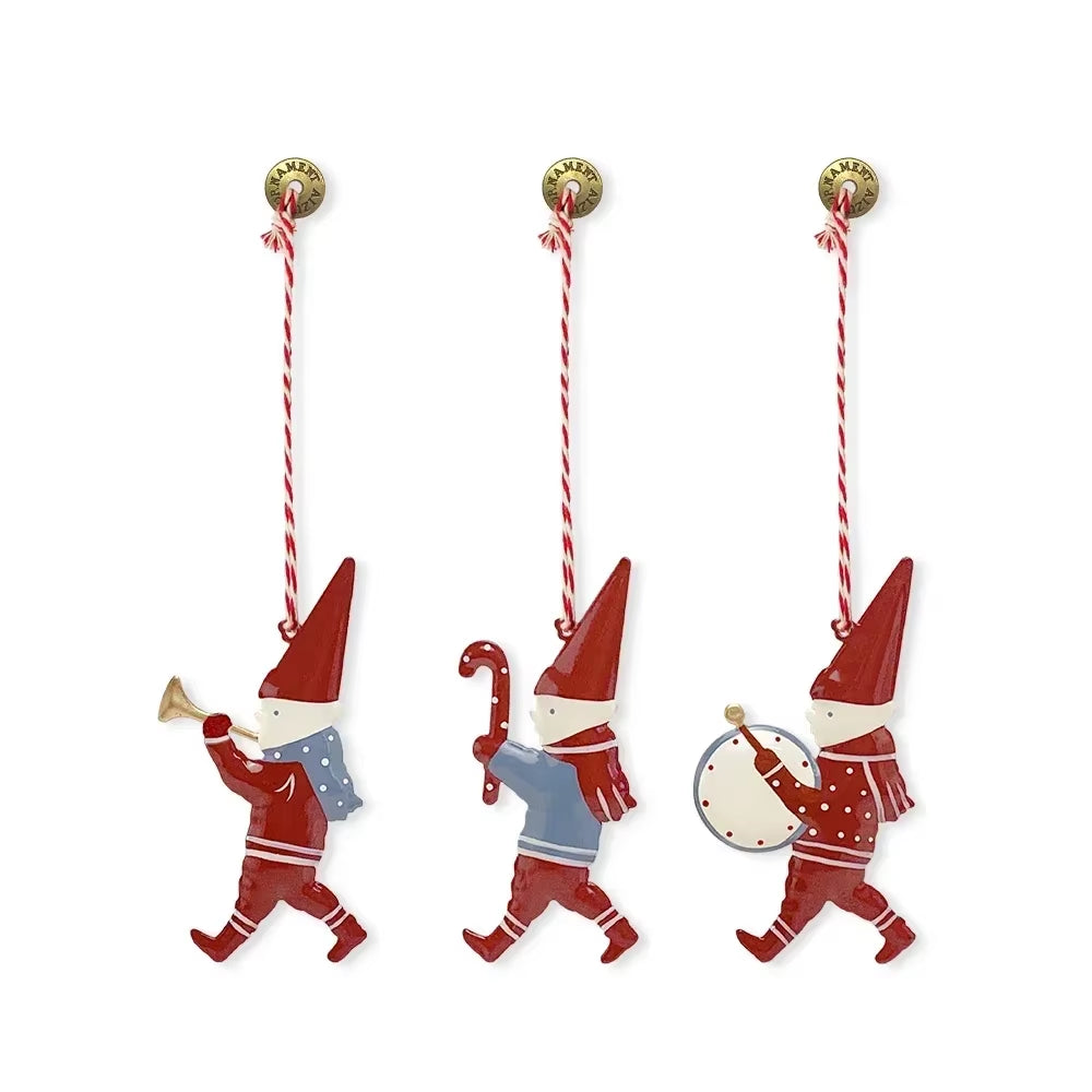 Nordic Denmark'S Same Christmas Tree Decoration Pendant Soldier Angel Double Sided Iron Sheet Metal Pendant Christmas Decor