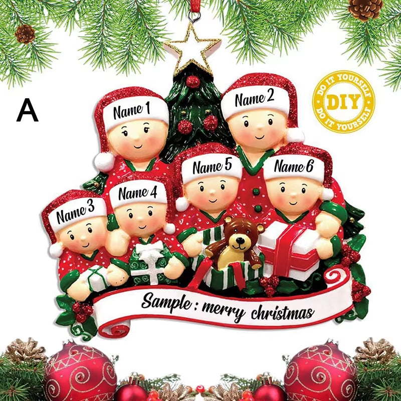 Christmas Pendant DIY Personal Family Christmas Decorations for Home 2D Acrylic Christmas Tree Hanging Ornament New Year 2026
