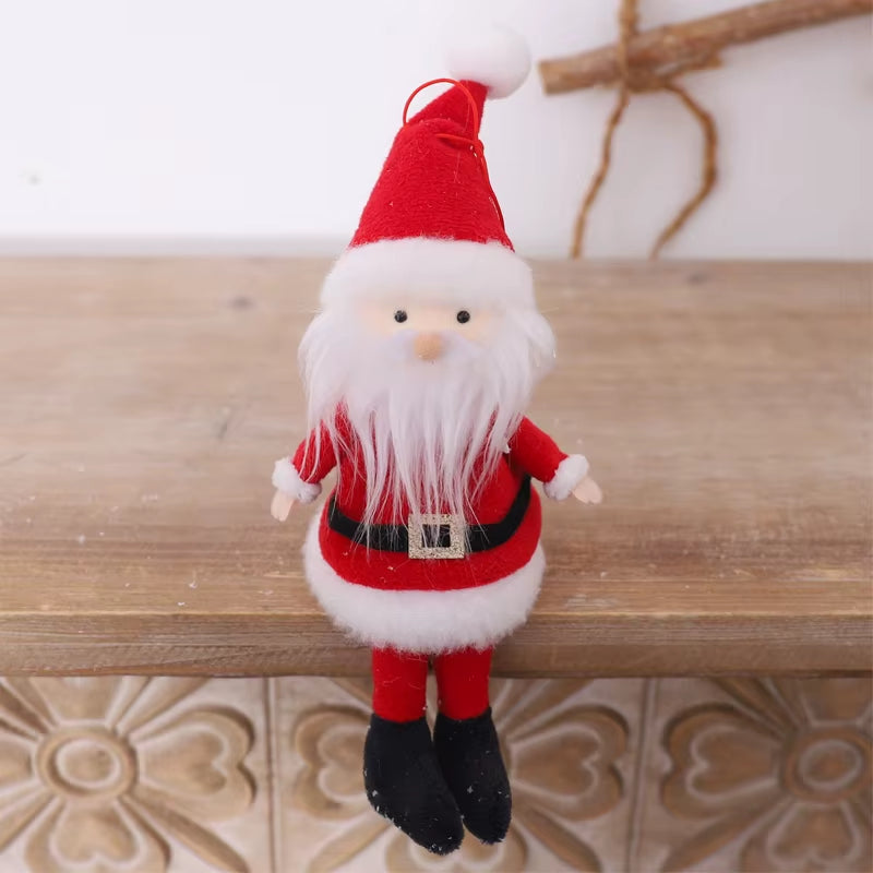 Christmas Elves Stuffed Plush Dolls Hanging Ornaments Xmas Tree Party Decor Cute Boy Girl Elf Hanging Pendants Gifts New Year