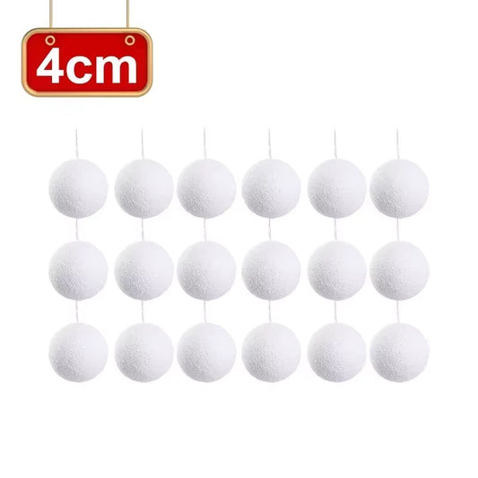 54/6PCS Foam Christmas Balls Xmas Tree Hanging Pendant White Snowball Wedding New Year Party Home Decorations Ball Ornament