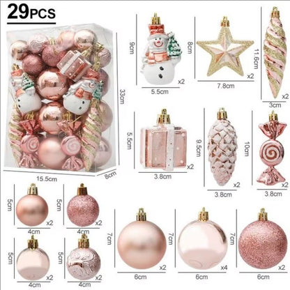 20/29Pcs Christmas Ball Decoration Hanging Christmas Tree Pendant Ornaments for Home Room Decor New Year 2026 Gifts Accessories