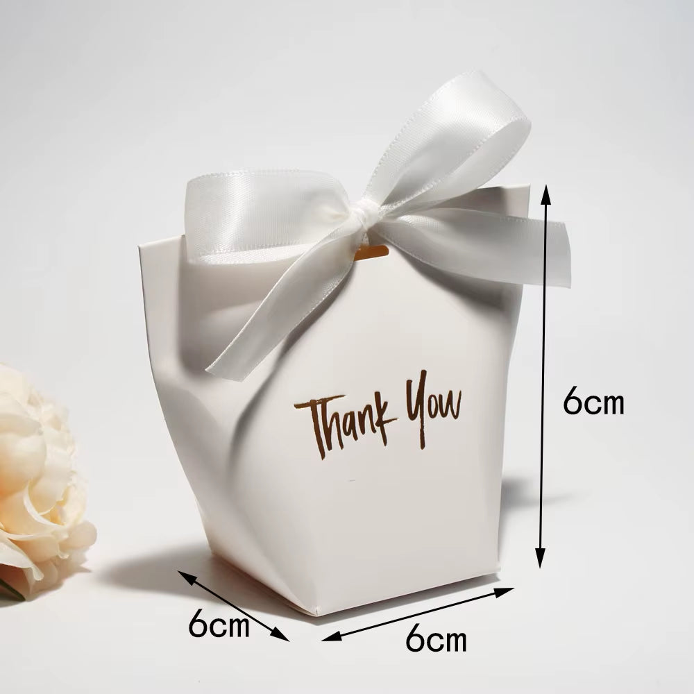 Chic Candy Gift Boxes | Black, White, Coffee | Gold 'Thank You' | Ribbon | for Christmas, Birthdays, Baby Showers, Weddings!