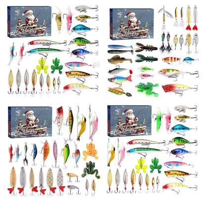 Fishing Advent Calendar 2024 24 Days of Christmas Countdown Calendar Xmas Surprise Fish Bait Gift for Fisher Adult Men
