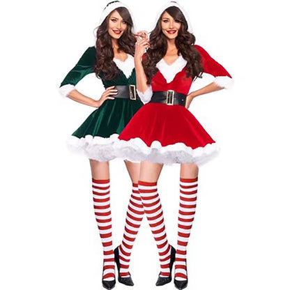 Fashion Miss Claus Dress Santa Claus Cosplay Suit Women Christmas Carnival Party Costumes Xmas New Year Sexy Performance Outfits
